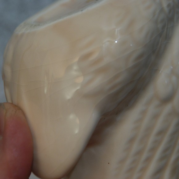 VTG 1987 Enesco Swan Planter w/ Ribbon Lace Rose Retro Style White Pink - Picture 7 of 9